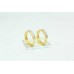 Fashion Hoop Bali Earrings yellow metal Gold Plated single line Zircon Stones